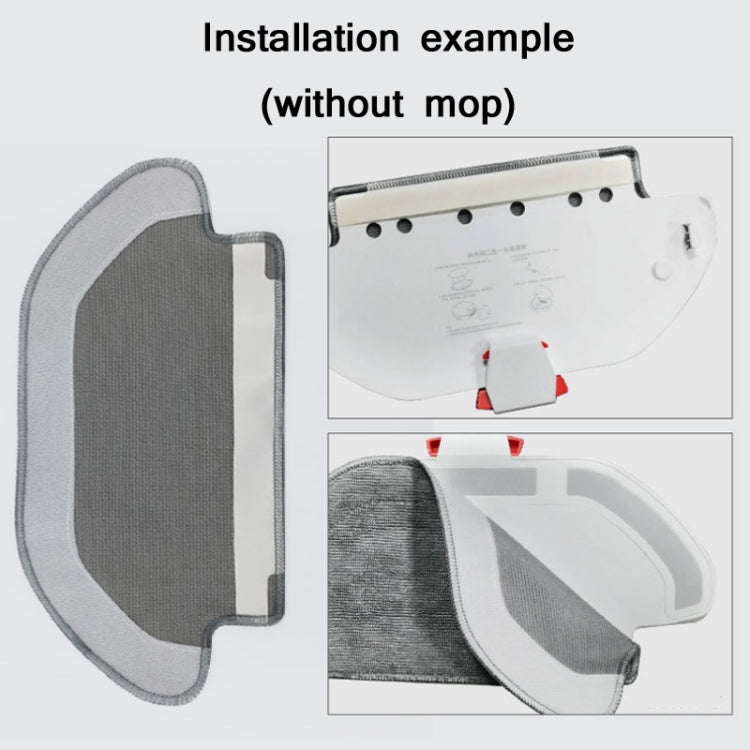 Installation example of wall-mounted mop stand with mop head fitted