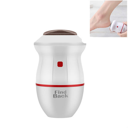 White USB foot grinder with red accents and brown abrasive head cap