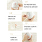 Hands holding snowman humidifier water tank, adding water to cotton core.
