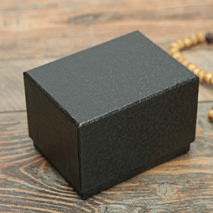 Black textured watch and jewelry gift box with flat top