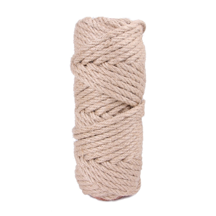 Beige braided hemp rope scratch roll for cat clawing and scratching