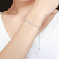 S925 sterling silver adjustable bracelet with dangling chain on wrist