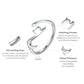 925 sterling silver cat open ring with polished shine and cat motif