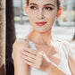 Sterling silver cat open ring worn by model on hand
