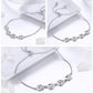 Sterling silver paw charm bracelet shown from multiple angles, with extender clasp