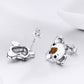 Koala stud earrings with butterfly backs, brown enamel face on polished silver