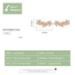 Rose gold flower CZ stud earrings with size measurement diagram