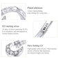 Sterling silver open ring with star and moon, platinum plated, pavé CZ