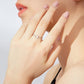 Sterling silver open ring with star and moon zircon accents