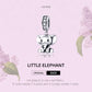 Sterling silver elephant charm pendant with shiny oxidized texture and CZ ring