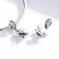 Silver charm bracelet with elephant charm, plus matching elephant pendant with CZ ring