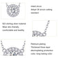 Silver zircon halo pendant necklace with round center stone and scalloped frame