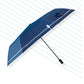 Navy umbrella canopy with white cat-and-line print and two visible support ribs