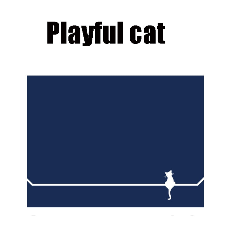 Navy umbrella fabric panel with white cat silhouette on a horizontal stripe