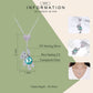 Necklace infographic featuring 925 sterling silver chain with heart and bear charms