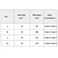 Medical waist belt size chart with belt width, belt length, and waist circumference