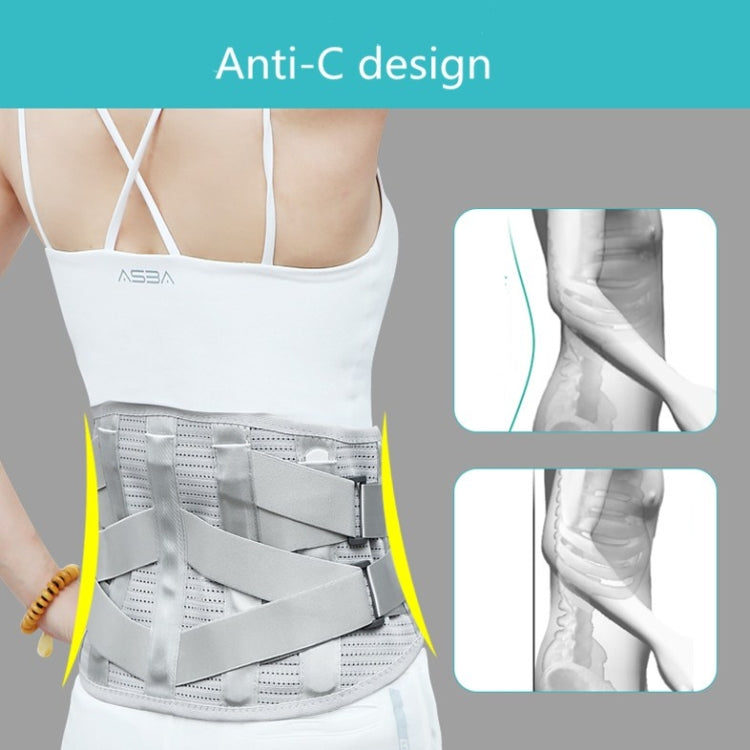 Medical waist support brace with layered internal steel supports and front closure straps