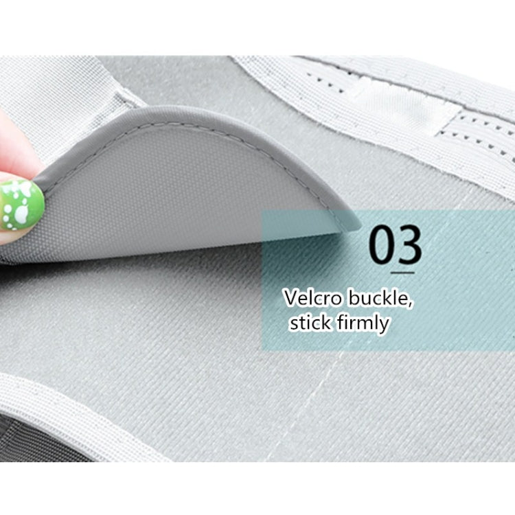 Medical waist support brace with velcro buckle and stitched fabric edge close-up