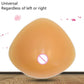 Triangular concave silicone breast prosthesis, smooth tan, universal fit shape