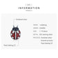 Sterling silver ladybug charm pendant with red enamel and pavé stones