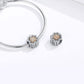 S925 silver beaded bracelet with four-leaf clover zircon charm and loose matching bead