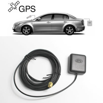 GPS signal amplifier car antenna kit with black cable and gray signal box