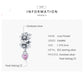 Sterling silver oxidized flower charm with pink heart CZ drop