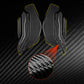 Carbon-fiber style black fuel tank side sticker set with texture detail