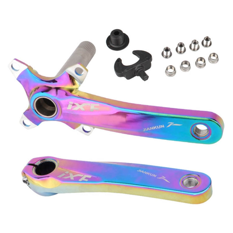 Electroplating colorful hollow mountain bike crankset with left and right cranks
