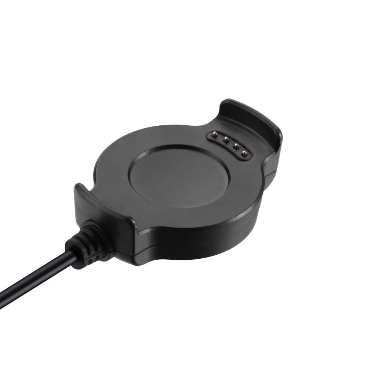 Black magnetic charging cradle with attached cable