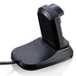 Black smartwatch charging dock base with upright cradle and cable