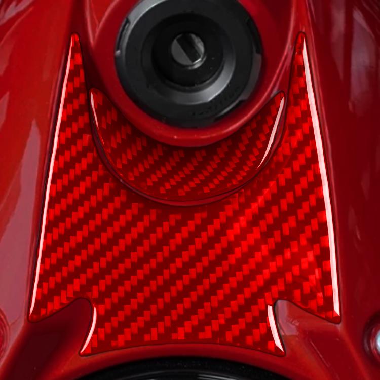 Key lower decoration sticker set (2 pcs) with red carbon-fiber pattern