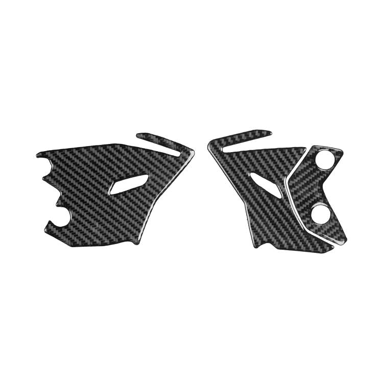 Motorcycle footrest decoration sticker set, black carbon-fiber cutout pieces with circle holes