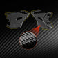 Motorcycle footrest decoration sticker set, black carbon-fiber pieces with weave texture close-up