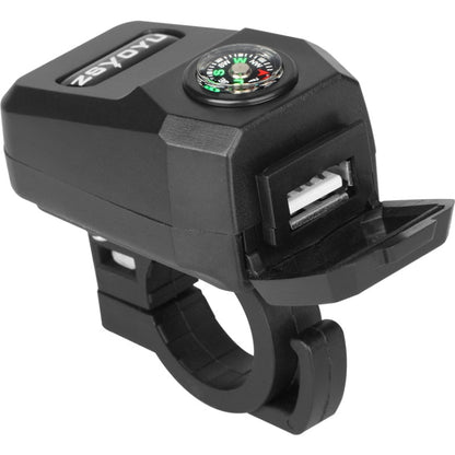 ZSYOYU USB car charger with clamp bracket and circular dial, black