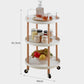 Luxury Movable Trolley Simple Kitchen Living Room Storage Tea Set Rack, Three Layers, Two Layers