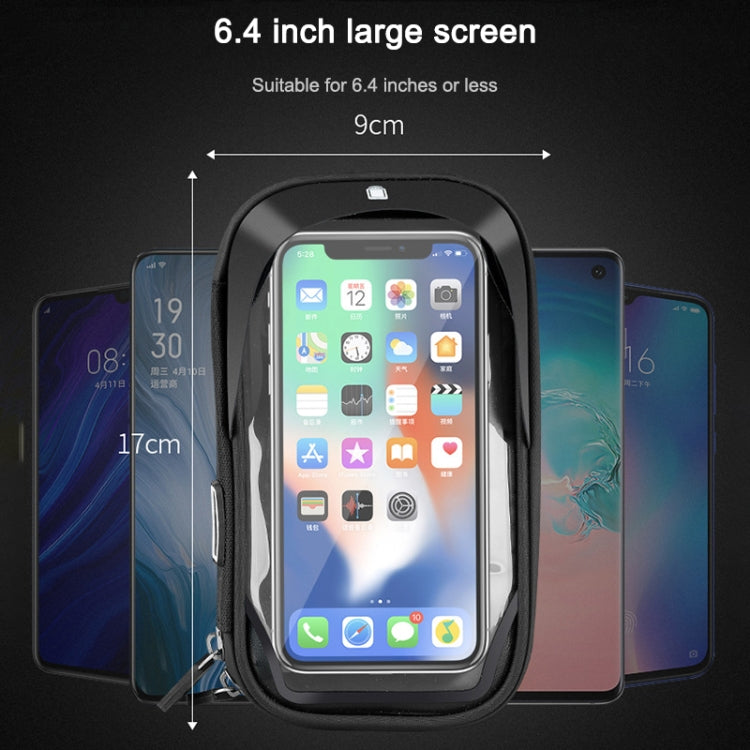 Waterproof touch phone holder case with clear screen window, up to 6.4-inch phones