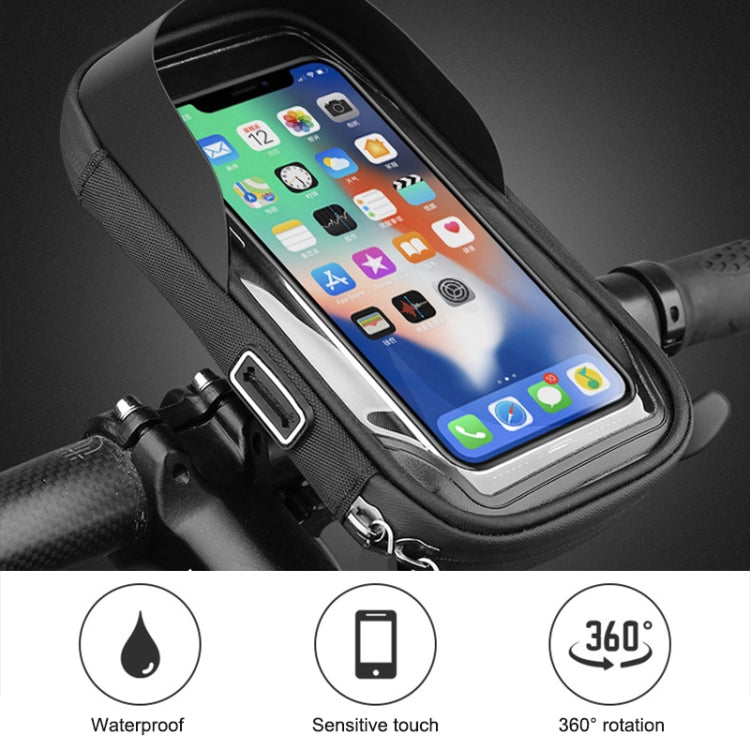 Waterproof touch-screen phone holder with clear window and handlebar mount