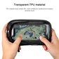 Black waterproof phone holder with transparent touch-screen TPU window