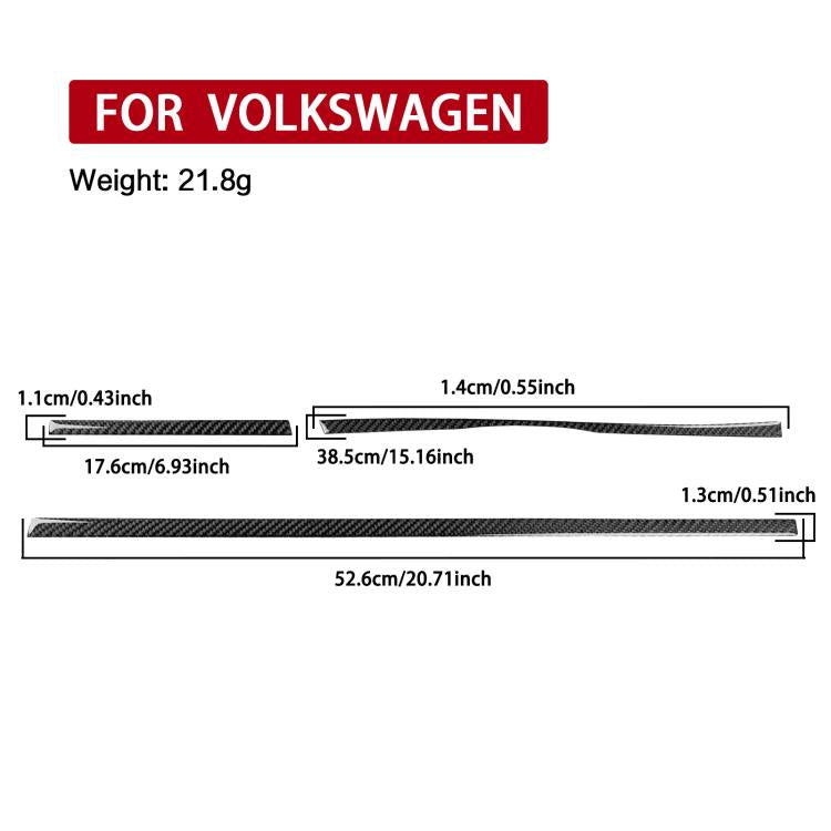 For Volkswagen CC Left Hand Drive 3pcs /Set Dashboard Trim Sticker Set