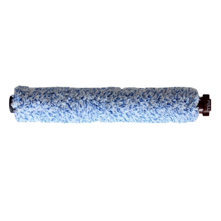 Blue vacuum brush roller with dense looped pile and black end connectors