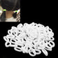 White rubber hair bands set, small loop ties in a bundle