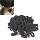 Black rubber hair bands set, small loop ties in a bundle