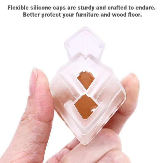 4pcs Square Chair Leg Caps PVC Feet Protector Pads Furniture Table Covers, 30-35mm, 42-48mm, 49-55mm, 37-42mm, 56-62mm