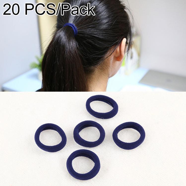 Kids elastic hair bands, navy blue rubber rings for ponytails and braids