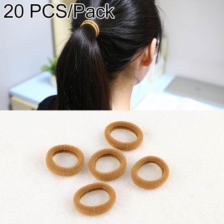 Girls ponytail rubber bands set, tan elastic loops for hair ties