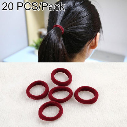 Girls hair rubber bands, burgundy elastic rings for ponytails and braids