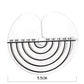 Semicircle wig insulation film pattern with black measurement arc and size numbers