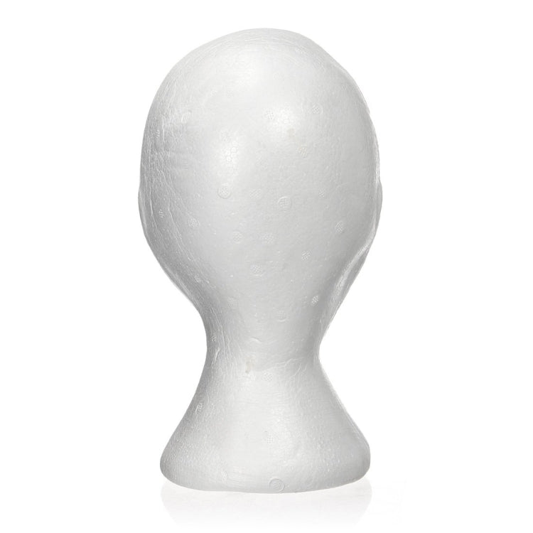 White foam mannequin head with neck, back view