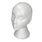 White foam mannequin head with neck, left side profile view